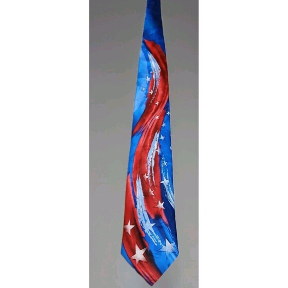 Jerry Garcia Patriotic Silk Tie Urban Cat Ghost Collection 61 USA Stars Stripes - Picture 7 of 10
